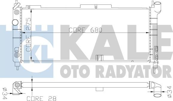 KALE OTO RADYATÖR 371 400 - Radiators, Motora dzesēšanas sistēma ps1.lv