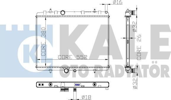 KALE OTO RADYATÖR 297700 - Radiators, Motora dzesēšanas sistēma ps1.lv