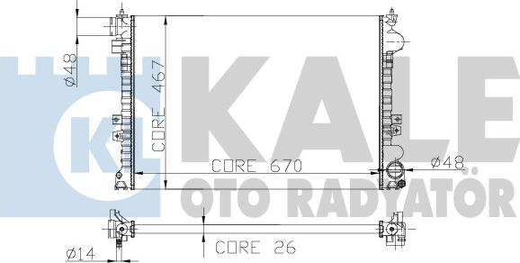 KALE OTO RADYATÖR 242500 - Radiators, Motora dzesēšanas sistēma ps1.lv