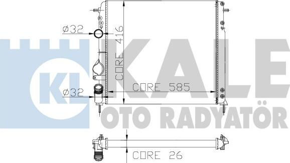 KALE OTO RADYATÖR 251200 - Radiators, Motora dzesēšanas sistēma ps1.lv