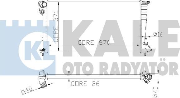 KALE OTO RADYATÖR 257600 - Radiators, Motora dzesēšanas sistēma ps1.lv