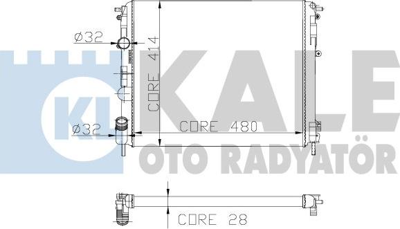 KALE OTO RADYATÖR 205600 - Radiators, Motora dzesēšanas sistēma ps1.lv