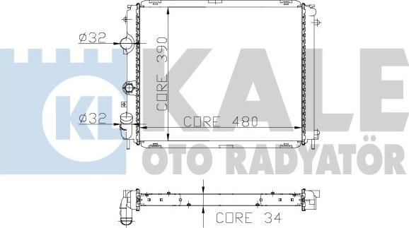 KALE OTO RADYATÖR 208100 - Radiators, Motora dzesēšanas sistēma ps1.lv