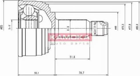 Kamoka 6422 - Šarnīru komplekts, Piedziņas vārpsta ps1.lv