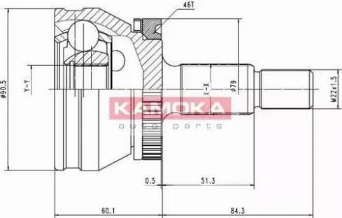 Kamoka 6678 - Šarnīru komplekts, Piedziņas vārpsta ps1.lv