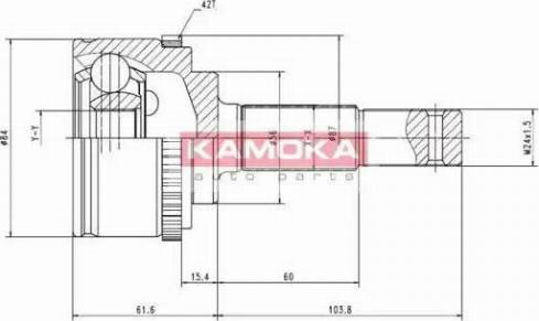 Kamoka 6844 - Šarnīru komplekts, Piedziņas vārpsta ps1.lv