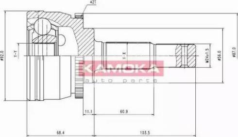 Kamoka 6848 - Šarnīru komplekts, Piedziņas vārpsta ps1.lv