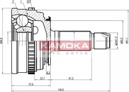 Kamoka 6800 - Šarnīru komplekts, Piedziņas vārpsta ps1.lv