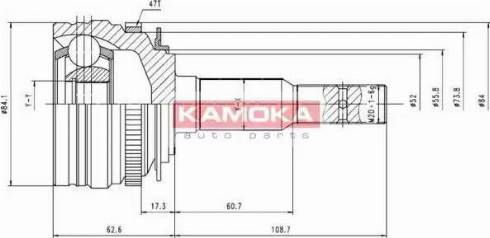 Kamoka 6746 - Šarnīru komplekts, Piedziņas vārpsta ps1.lv