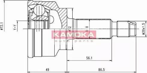 Kamoka 6709 - Šarnīru komplekts, Piedziņas vārpsta ps1.lv