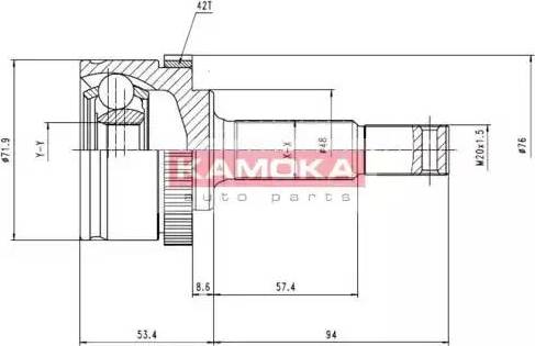 Kamoka 6783 - Šarnīru komplekts, Piedziņas vārpsta ps1.lv