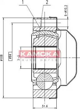 Kamoka 8713 - Šarnīru komplekts, Piedziņas vārpsta ps1.lv