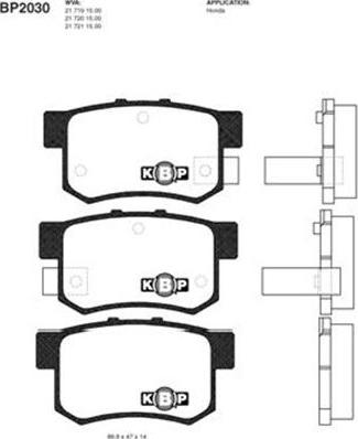 Kavo Parts BP-2030 - Bremžu uzliku kompl., Disku bremzes ps1.lv