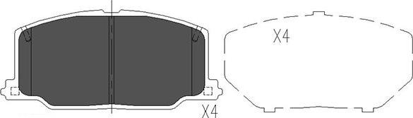 Kavo Parts KBP-9036 - Bremžu uzliku kompl., Disku bremzes ps1.lv