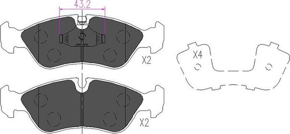 Kavo Parts KBP-1004 - Bremžu uzliku kompl., Disku bremzes ps1.lv