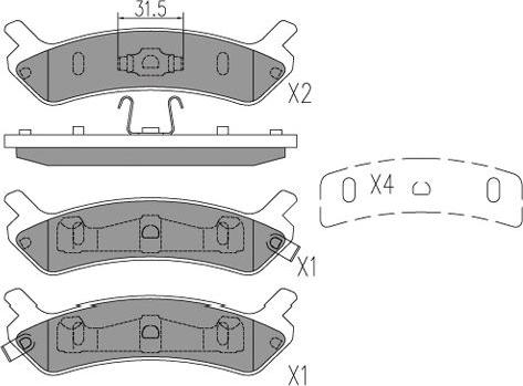 Kavo Parts KBP-3043 - Bremžu uzliku kompl., Disku bremzes ps1.lv