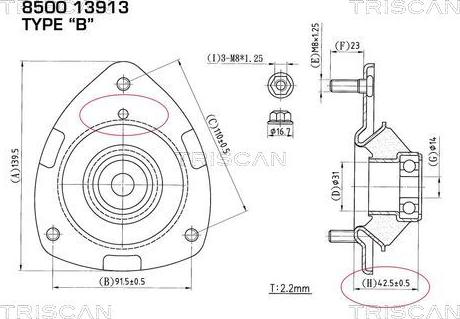 Kawe 8500 13913 - Amortizatora statnes balsts ps1.lv