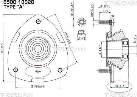 Kawe 8500 13920 - Amortizatora statnes balsts ps1.lv