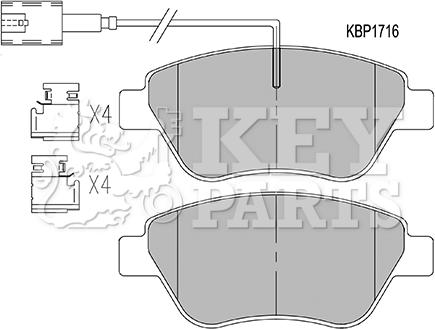 Key Parts KBP1716 - Bremžu uzliku kompl., Disku bremzes ps1.lv