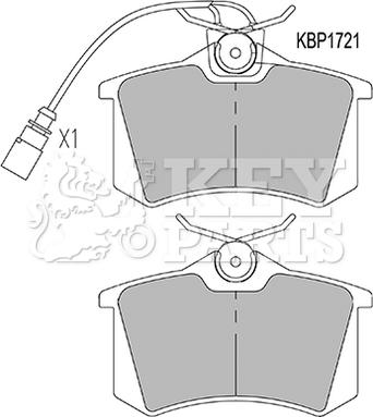 Key Parts KBP1721 - Bremžu uzliku kompl., Disku bremzes ps1.lv