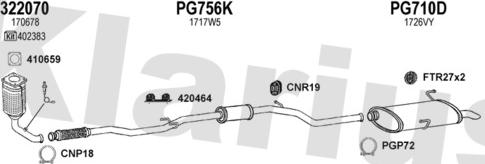 Klarius 630879U - Izplūdes gāzu sistēma ps1.lv