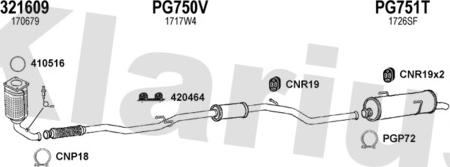 Klarius 631194U - Izplūdes gāzu sistēma ps1.lv