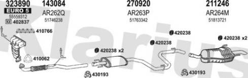 Klarius 030341E - Izplūdes gāzu sistēma ps1.lv