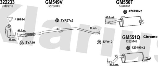 Klarius 391522U - Izplūdes gāzu sistēma ps1.lv