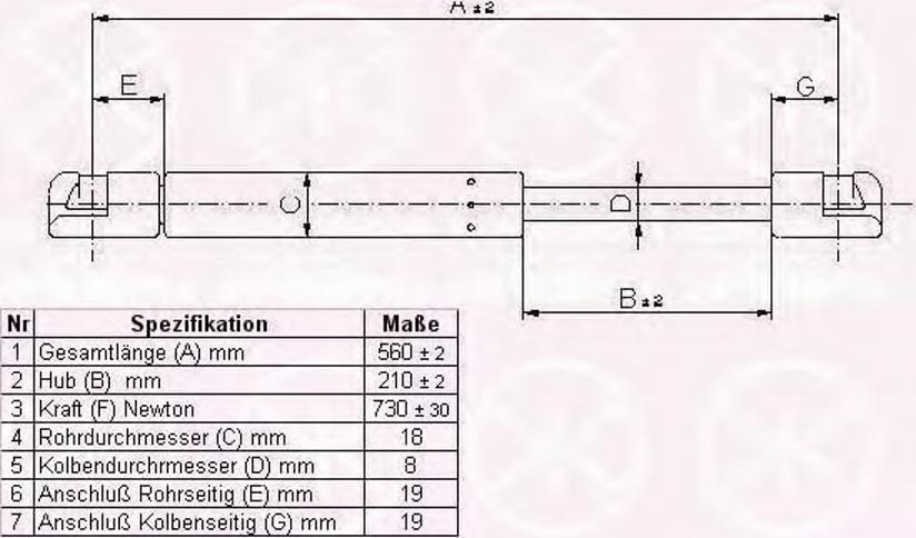 Klokkerholm 60517102 - Gāzes atspere, Bagāžas / Kravas nodalījuma vāks ps1.lv