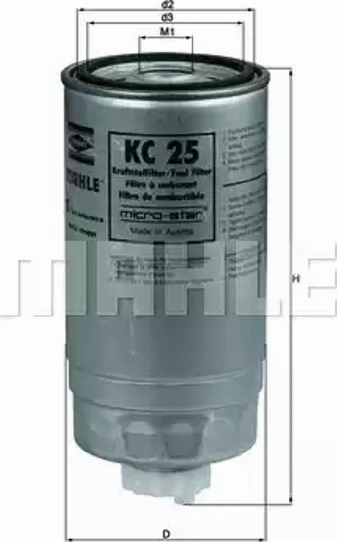 KNECHT KC 25 - Degvielas filtrs ps1.lv