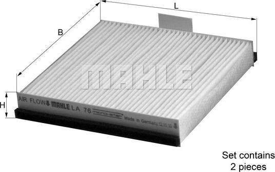 KNECHT LA 76/S - Filtrs, Salona telpas gaiss ps1.lv