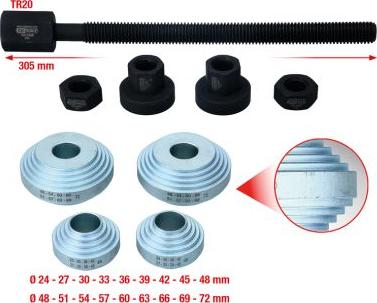 KS Tools 150.2460 - Montāžas instrumentu komplekts, Riteņa rumba / gultnis ps1.lv