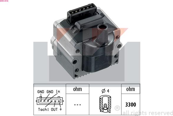 KW 490 416 - Aizdedzes spole ps1.lv