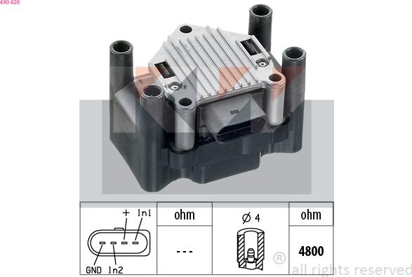 KW 490 420 - Aizdedzes spole ps1.lv