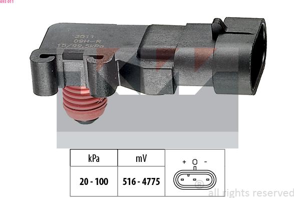 KW 493 011 - Gaisa spiediena devējs, Augstuma regulēšana ps1.lv