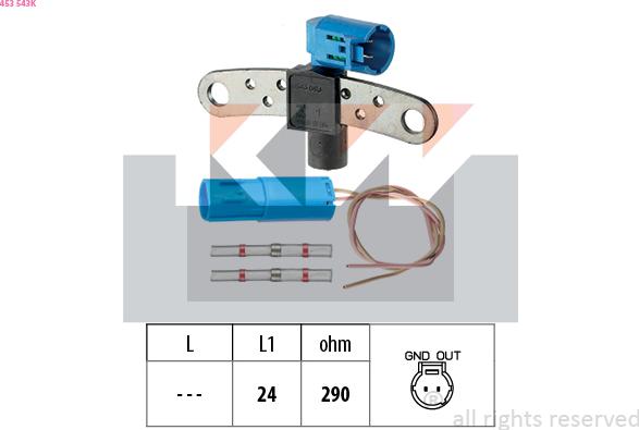 KW 453 543K - Impulsu devējs, Kloķvārpsta ps1.lv