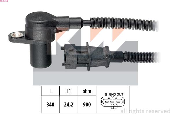 KW 453 753 - Impulsu devējs, Kloķvārpsta ps1.lv