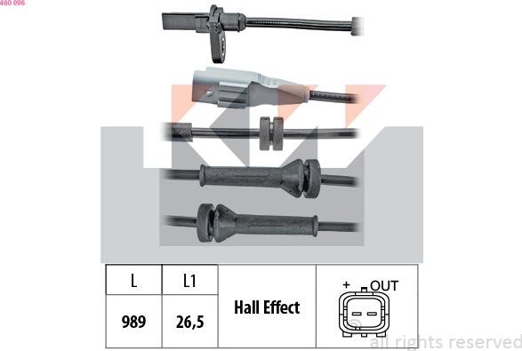 KW 460 096 - Devējs, Riteņu griešanās ātrums ps1.lv