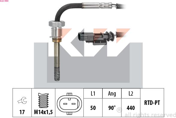 KW 422 090 - Devējs, Izplūdes gāzu temperatūra ps1.lv