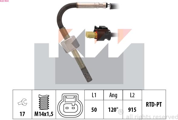 KW 422 054 - Devējs, Izplūdes gāzu temperatūra ps1.lv