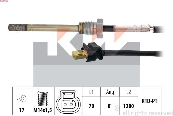 KW 422 055 - Devējs, Izplūdes gāzu temperatūra ps1.lv