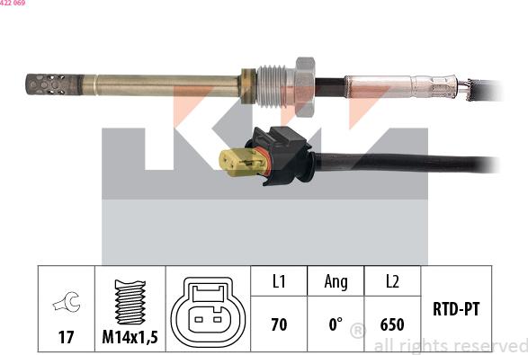 KW 422 069 - Devējs, Izplūdes gāzu temperatūra ps1.lv