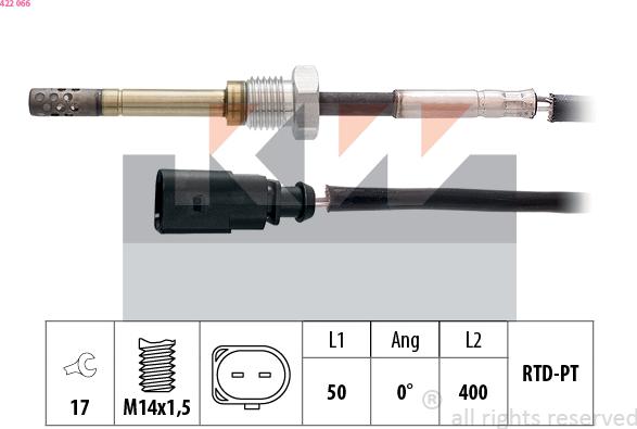 KW 422 066 - Devējs, Izplūdes gāzu temperatūra ps1.lv