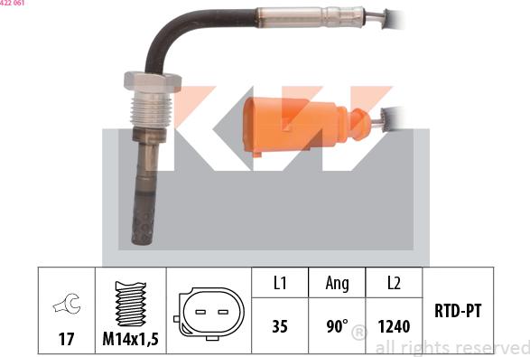 KW 422 061 - Devējs, Izplūdes gāzu temperatūra ps1.lv