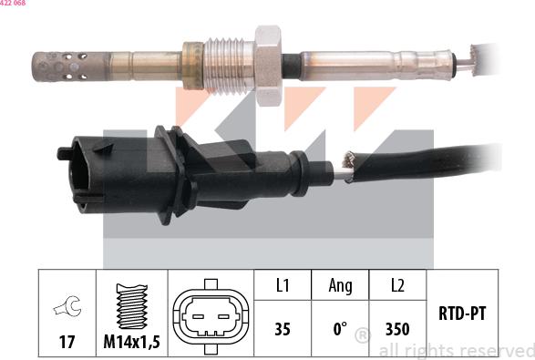 KW 422 068 - Devējs, Izplūdes gāzu temperatūra ps1.lv