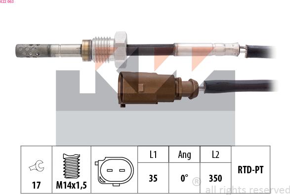 KW 422 063 - Devējs, Izplūdes gāzu temperatūra ps1.lv