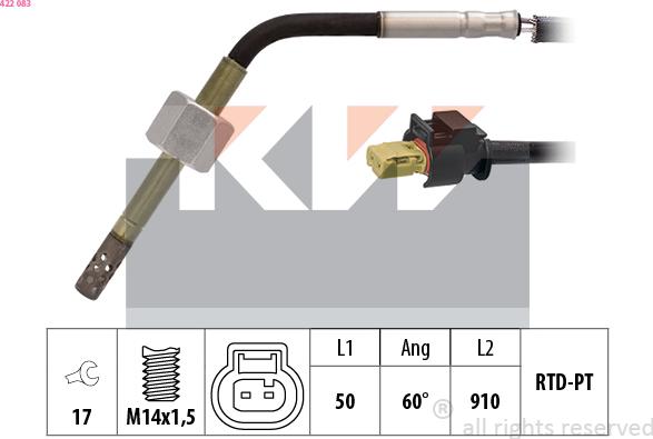 KW 422 083 - Devējs, Izplūdes gāzu temperatūra ps1.lv