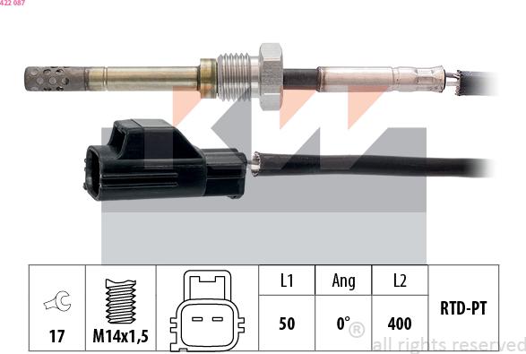 KW 422 087 - Devējs, Izplūdes gāzu temperatūra ps1.lv