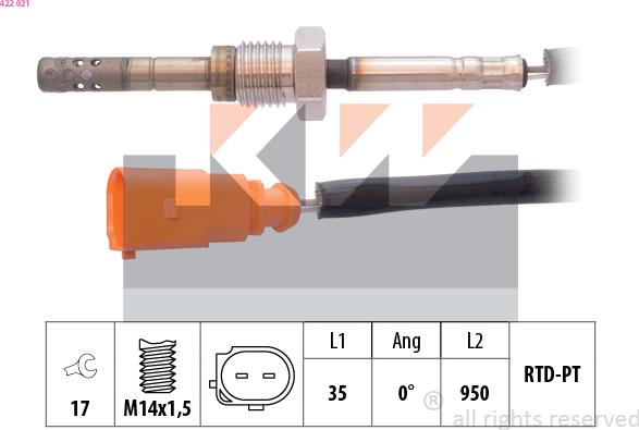 KW 422 021 - Devējs, Izplūdes gāzu temperatūra ps1.lv