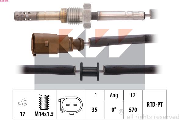 KW 422 075 - Devējs, Izplūdes gāzu temperatūra ps1.lv